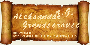 Aleksandar Granatirović vizit kartica